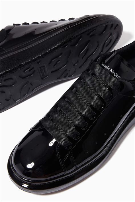 men's black patent leather sneakers